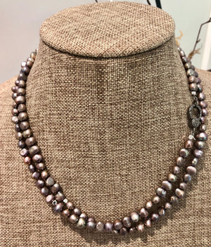 pearl and pave diamond hook necklace