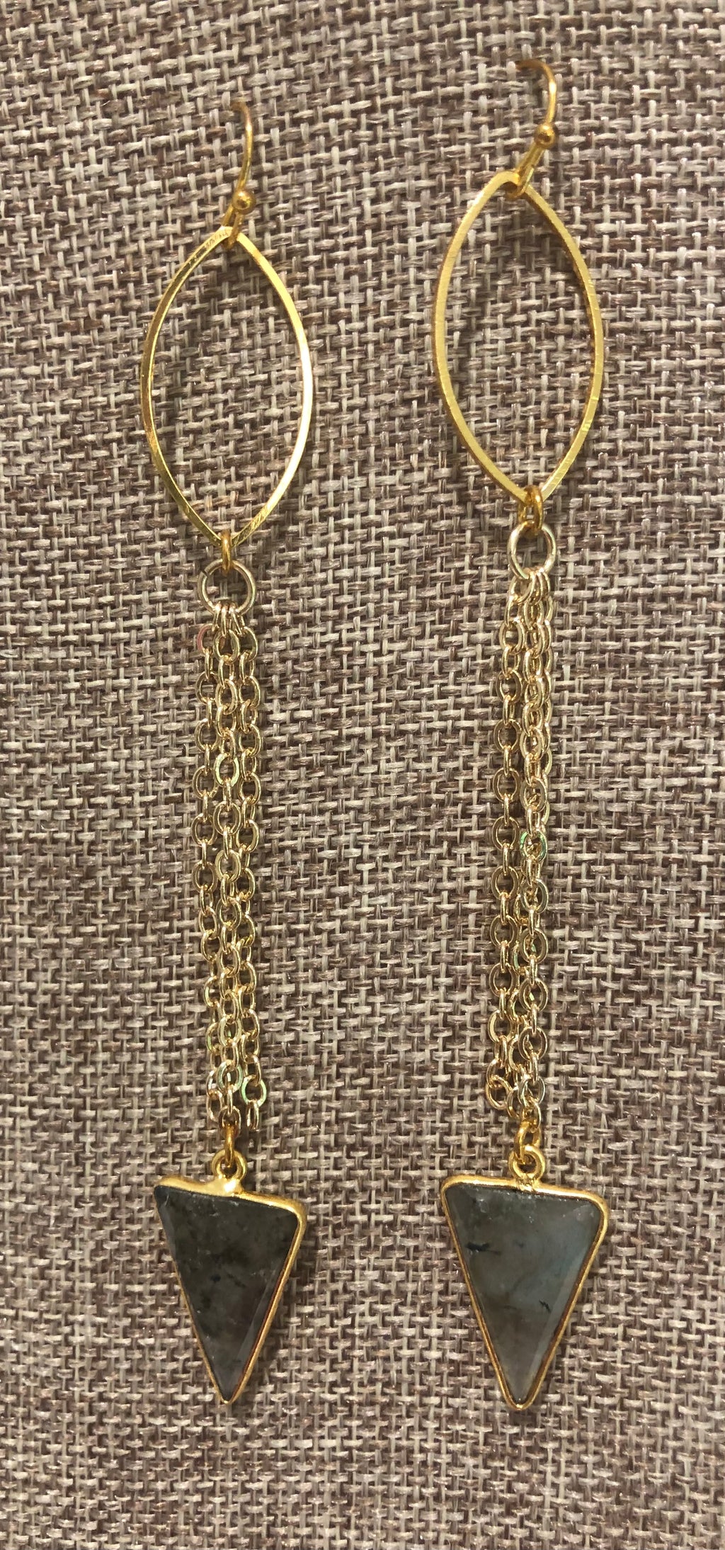 triangle labradorite earrings